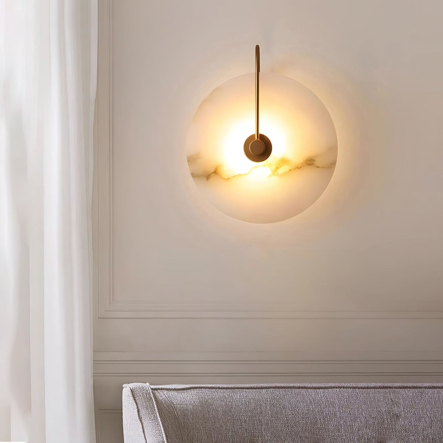 Kristy Alabaster Applique Murale LED Ronde Circulaire Iconique