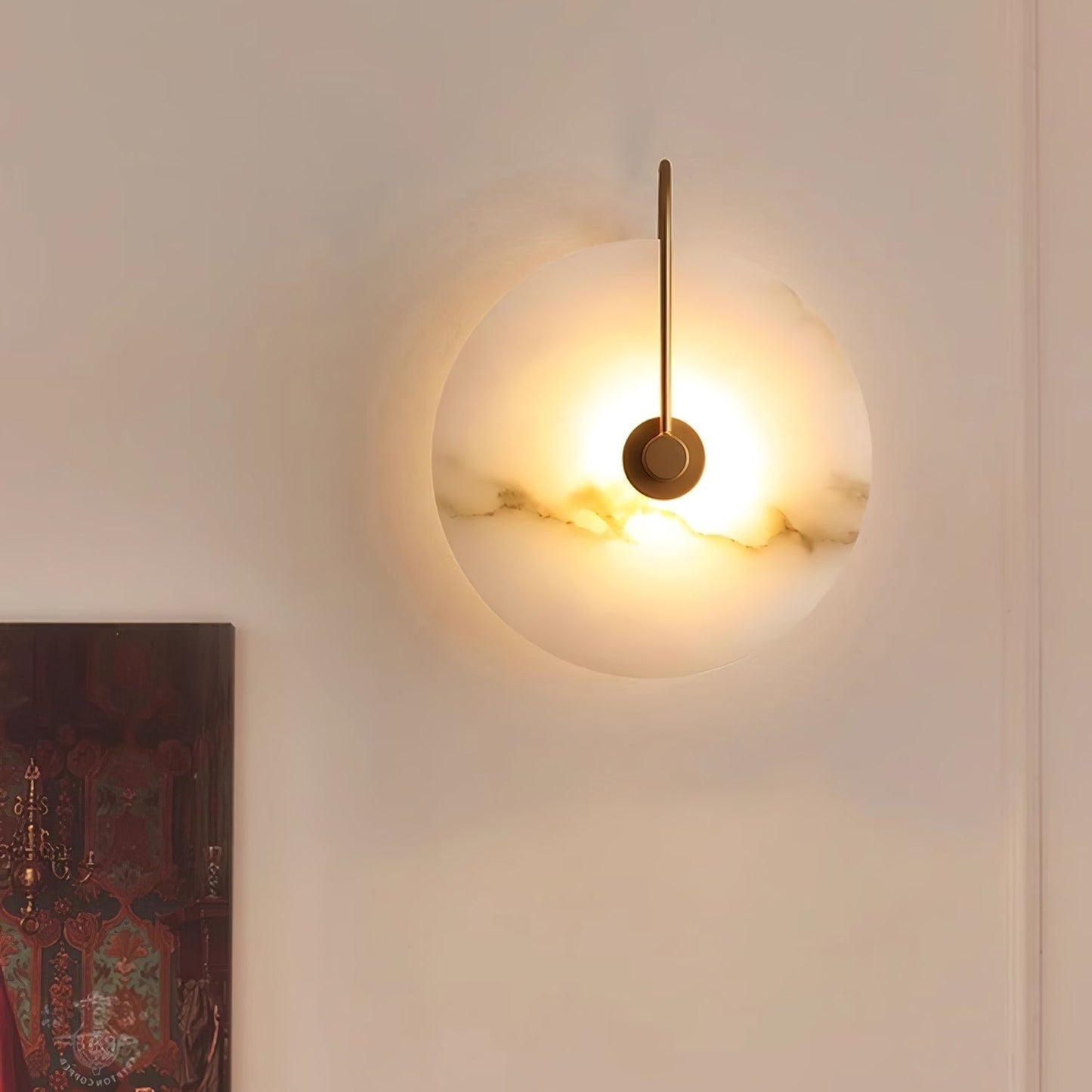 Kristy Alabaster Applique Murale LED Ronde Circulaire Iconique