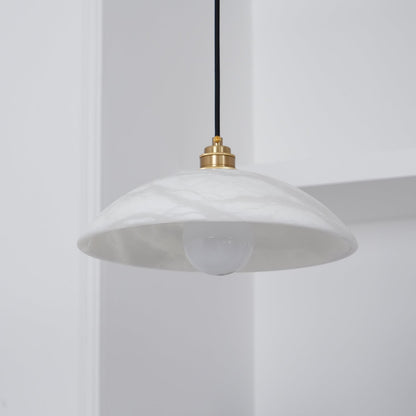 Delin Dome Pendant Light Alabaster &Brass