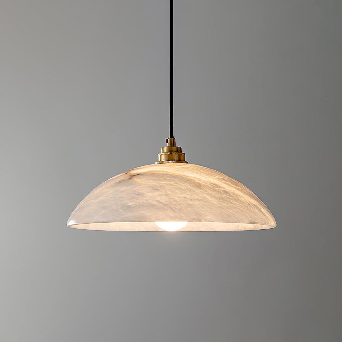 Delin Dome Pendant Light Alabaster &Brass