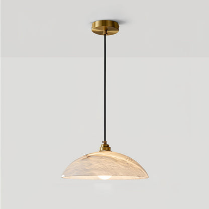 Delin Dome Pendant Light Alabaster &Brass