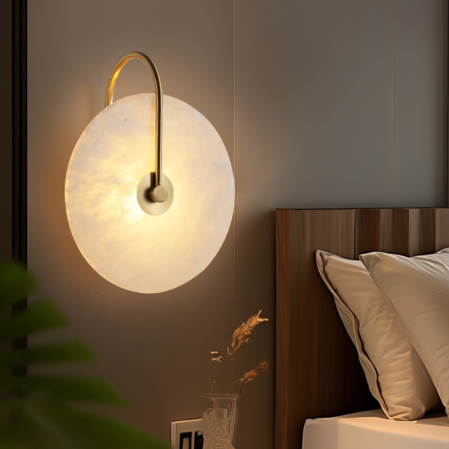Kristy Alabaster Applique Murale LED Ronde Circulaire Iconique