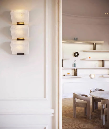Alabaster Wall Lamp Sculptural Cubes