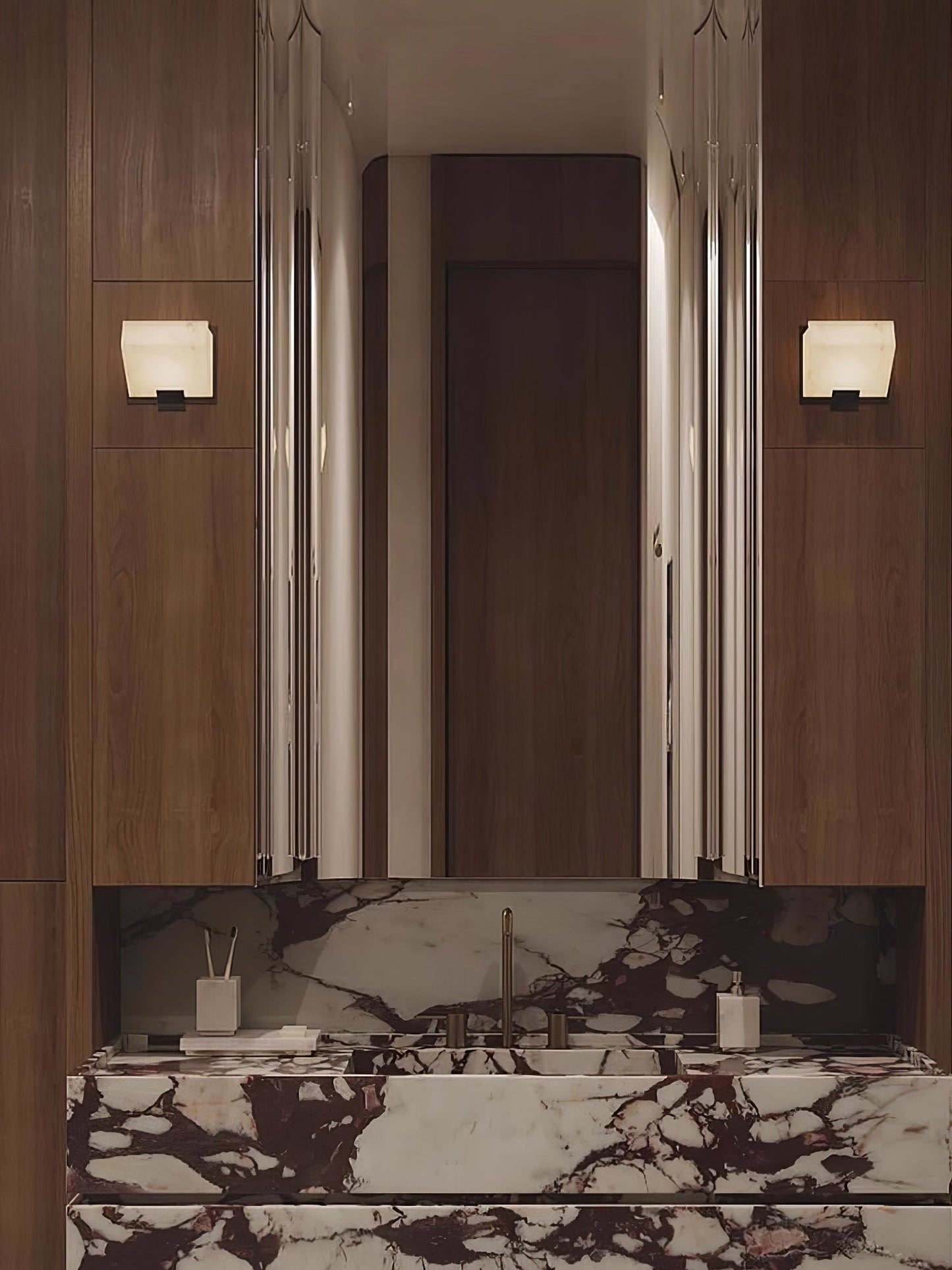 Alabaster Wall Lamp Sculptural Cubes