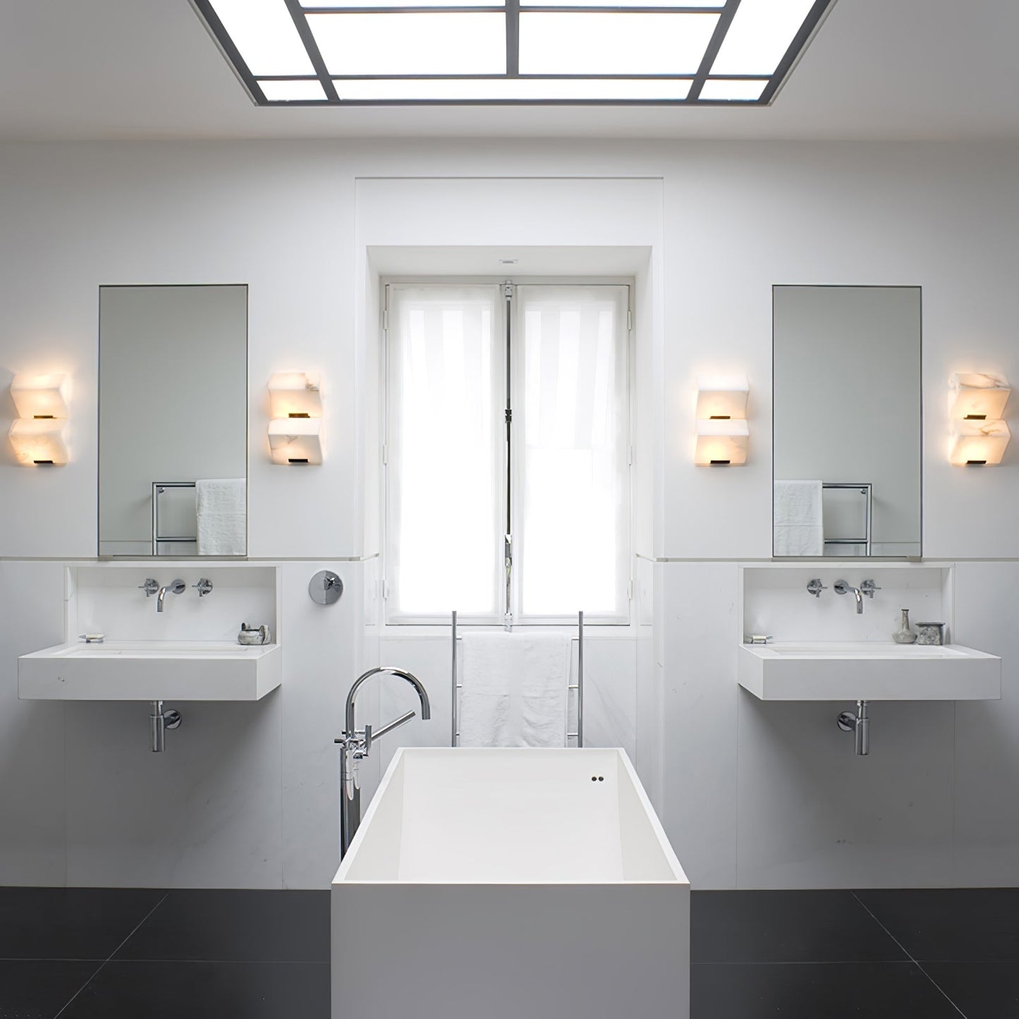 Alabaster Wall Lamp Sculptural Cubes