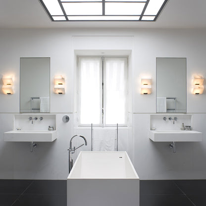 Alabaster Wall Lamp Sculptural Cubes