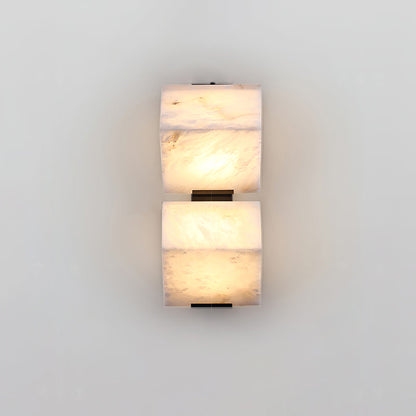 Alabaster Wall Lamp Sculptural Cubes