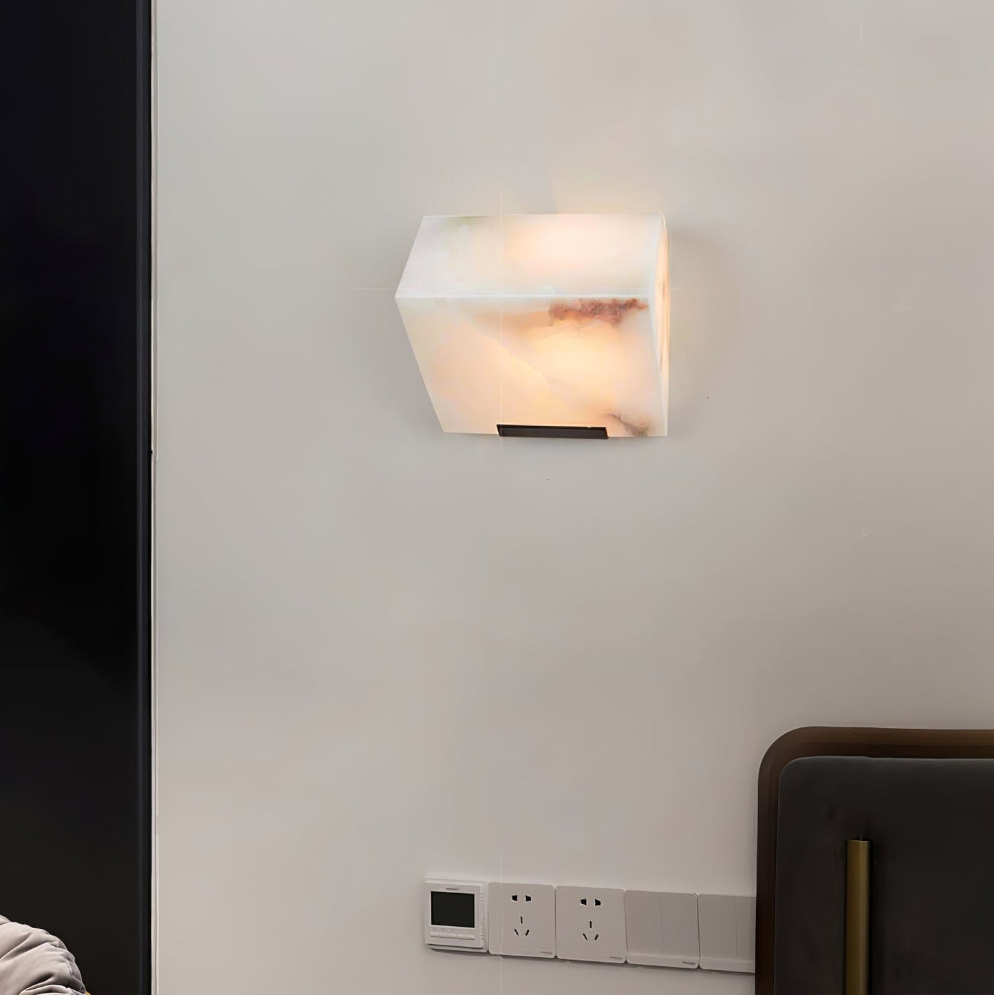 Alabaster Wall Lamp Sculptural Cubes