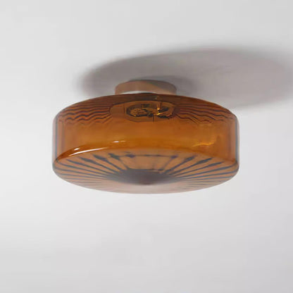June  Amber Glass  Ceiling Light