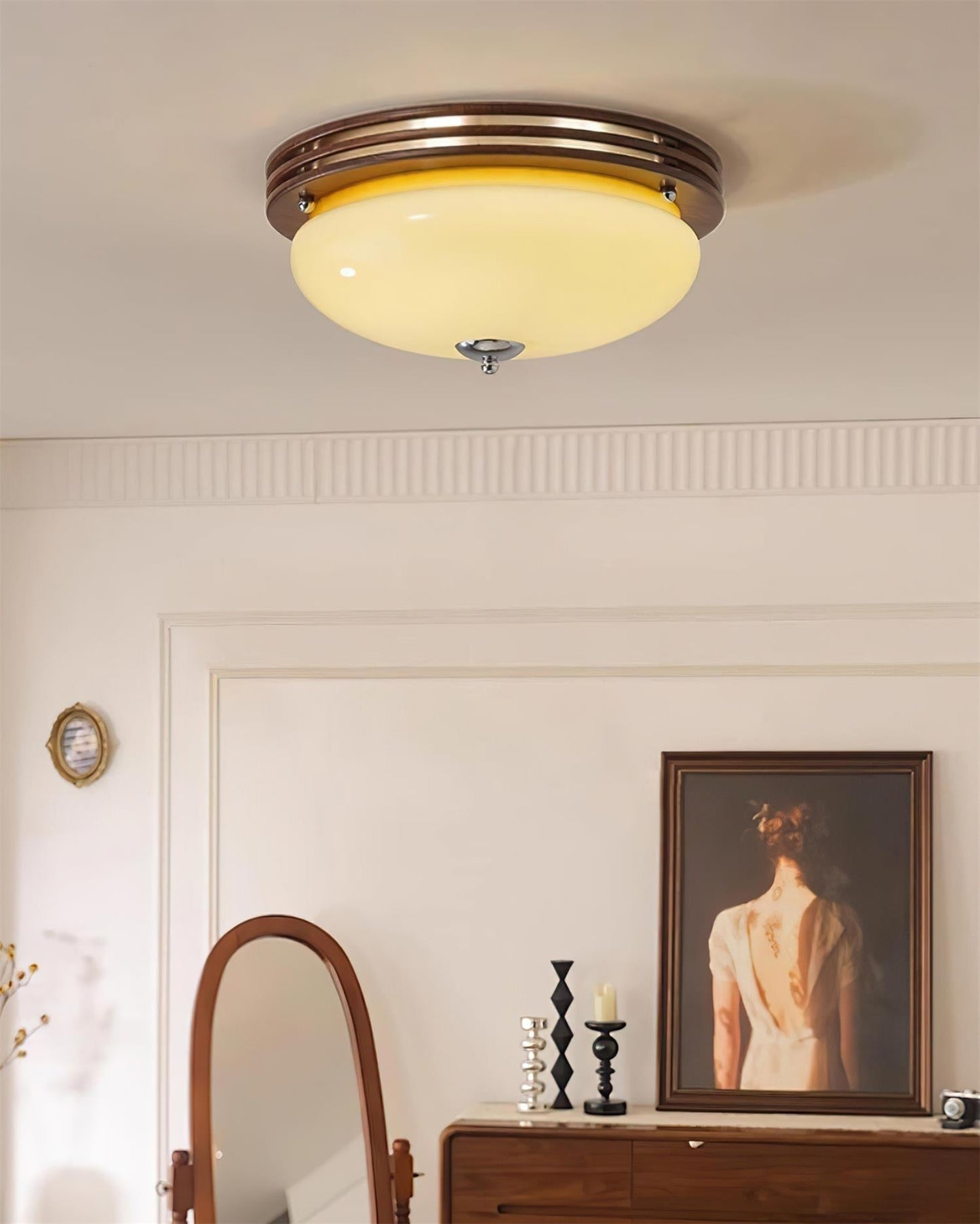 Povio Glass Flush Mount Ceiling Light