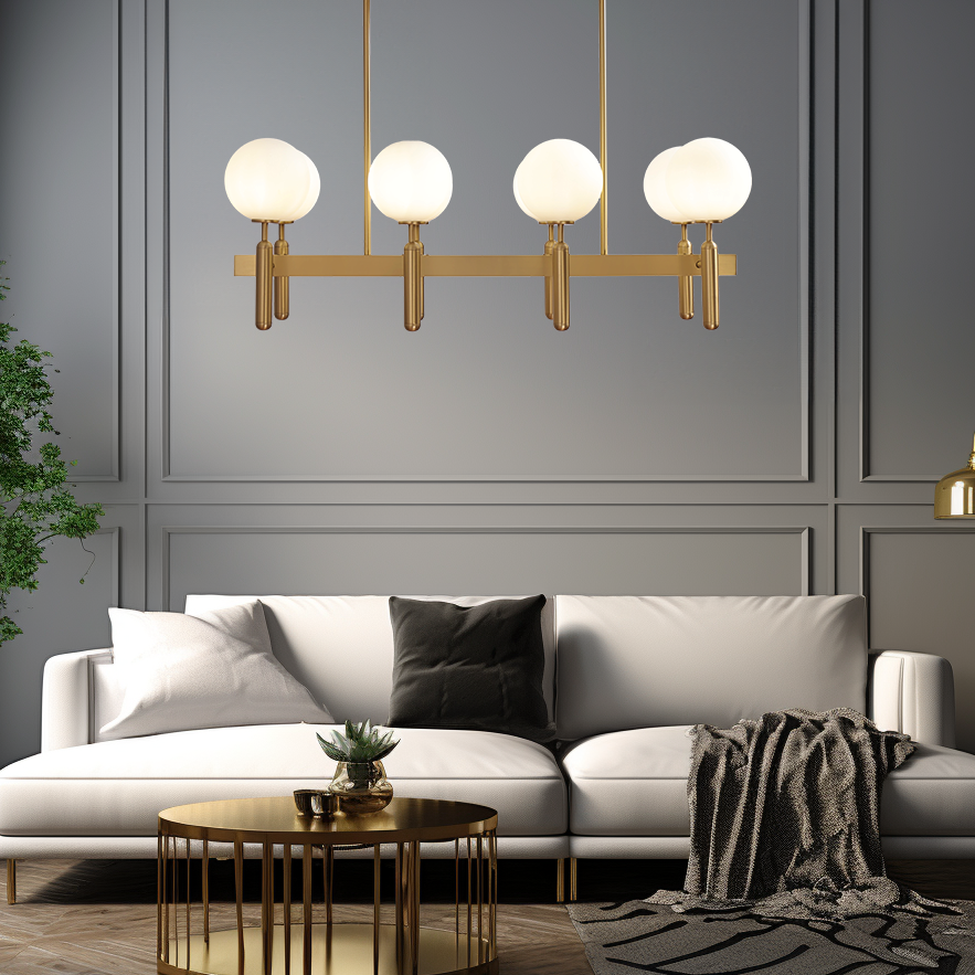 Kristy Design Ball Glas/Metaal Hanglamp Goud Wit
