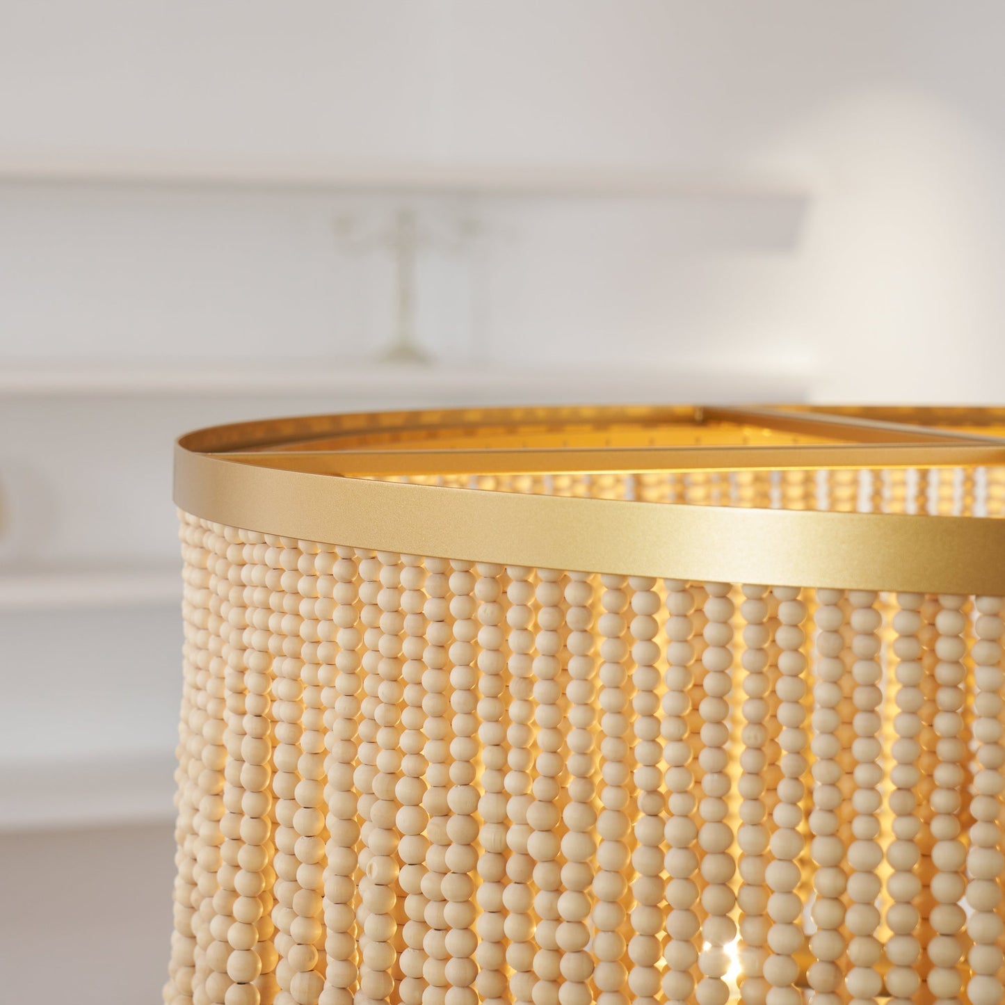 Odette Chandelier Wood and Coconut beads