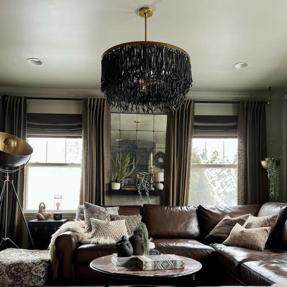 Odette Chandelier Wood and Coconut beads