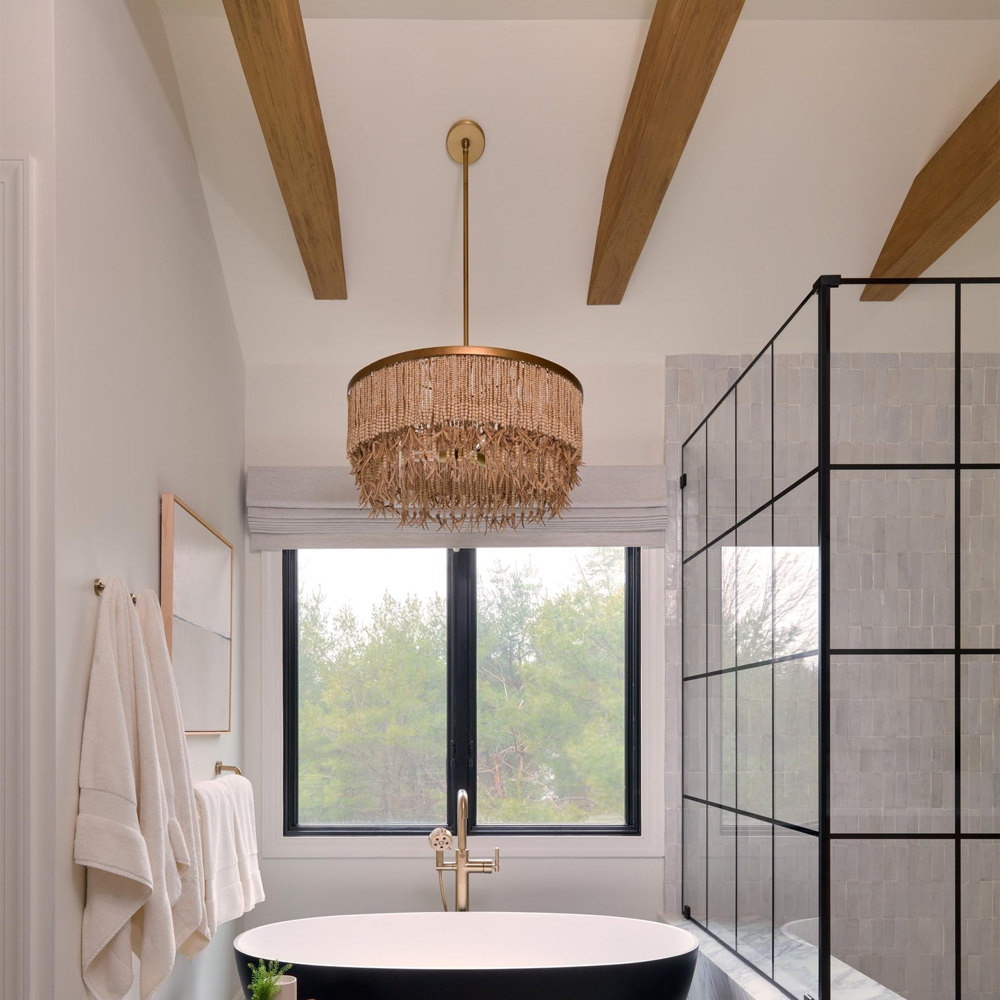 Odette Chandelier Wood and Coconut beads