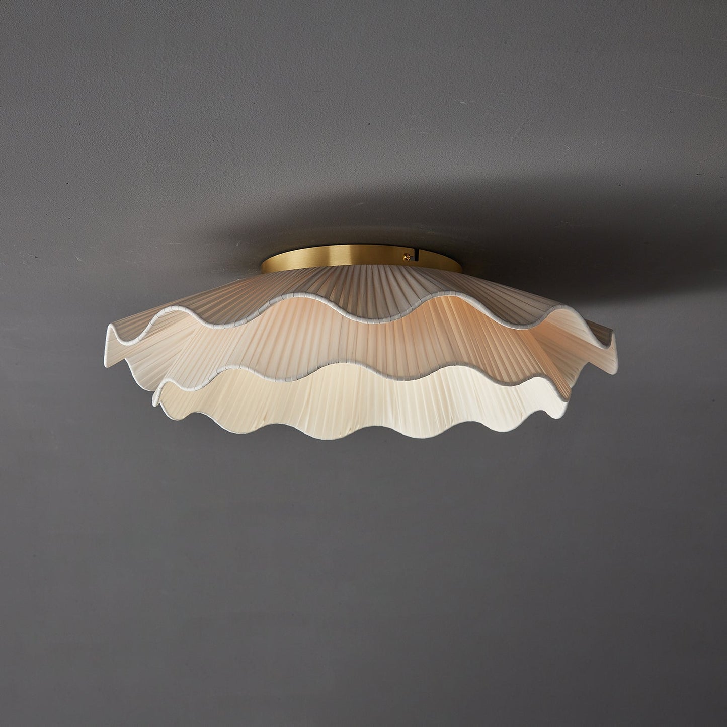 Tirah Fabric Wave Ceiling Light Brass