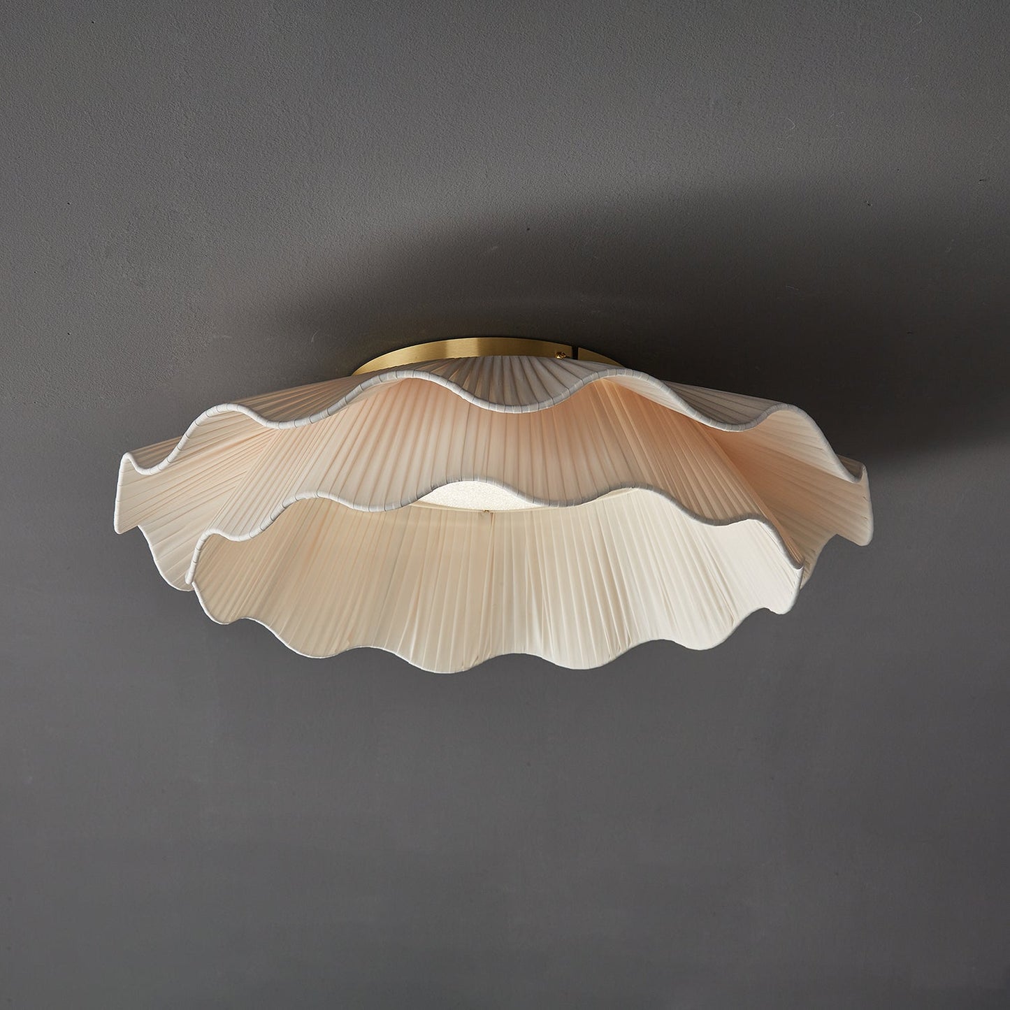 Tirah Fabric Wave Ceiling Light Brass