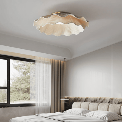 Tirah Fabric Wave Ceiling Light Brass