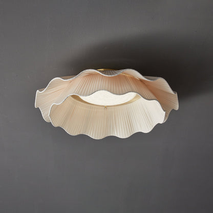 Tirah Fabric Wave Ceiling Light Brass