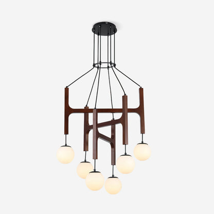 Terra Chandelier Geometric Wood