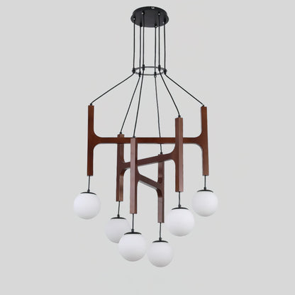 Terra Chandelier Geometric Wood