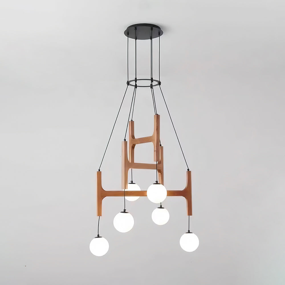 Terra Chandelier Geometric Wood