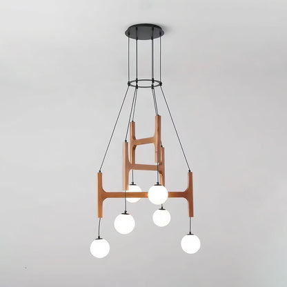 Terra Chandelier Geometric Wood