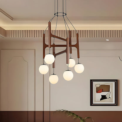Terra Chandelier Geometric Wood
