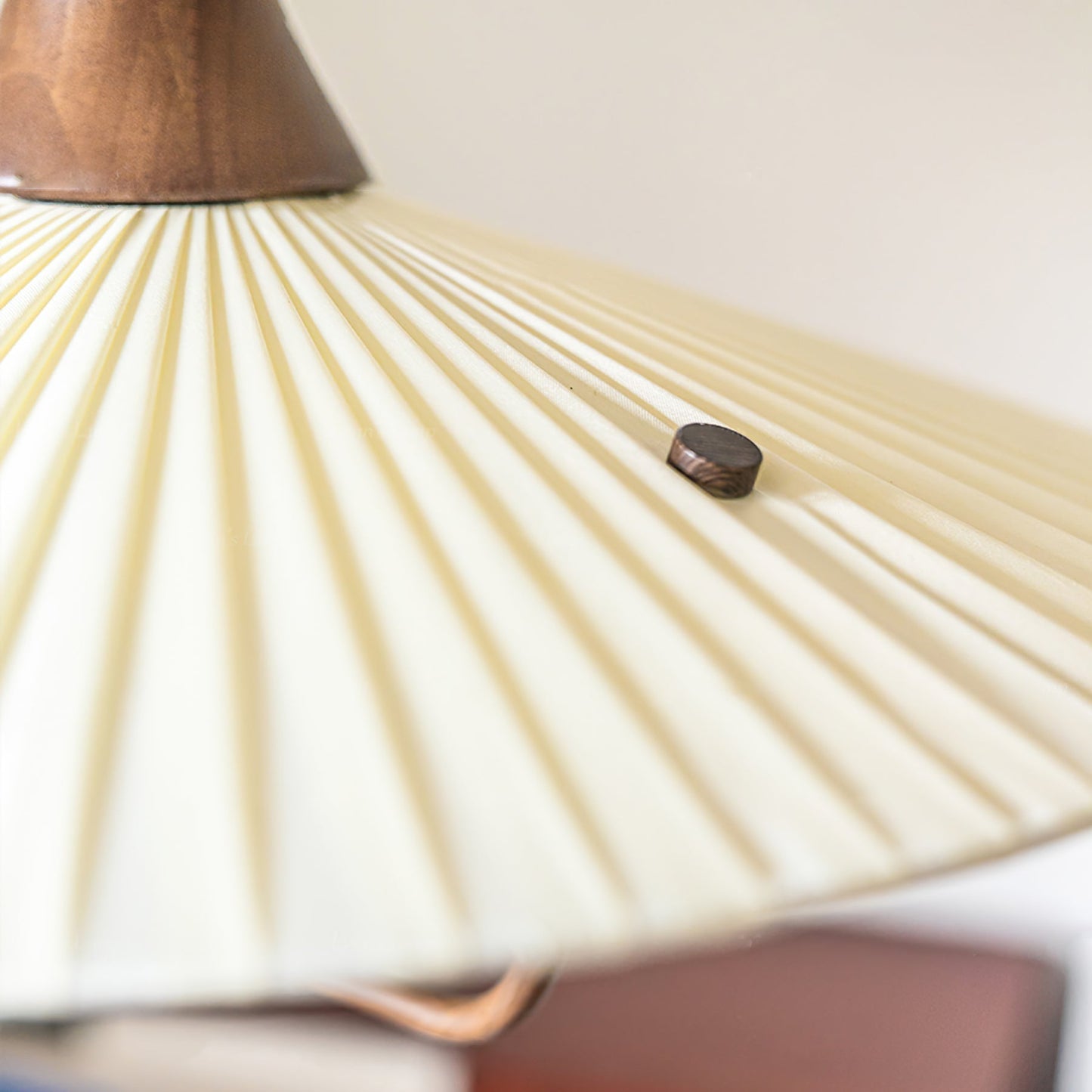 Vionne Mid-Century Wood and White Pendant Lamp