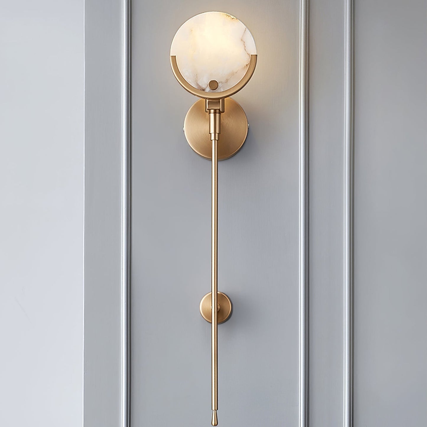 Kristy Brass Sconce  Alabaster