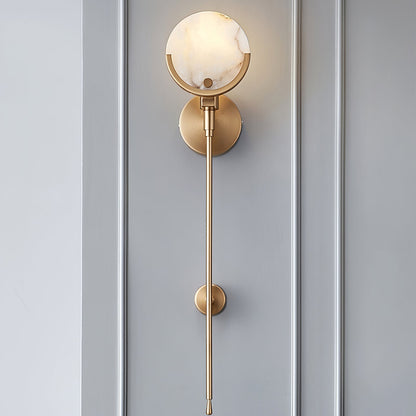 Kristy Brass Sconce  Alabaster