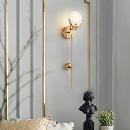 Kristy Brass Sconce  Alabaster