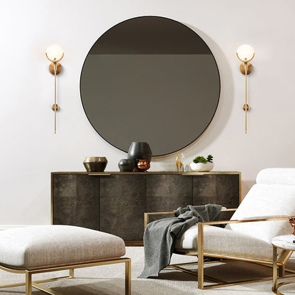 Kristy Brass Sconce  Alabaster
