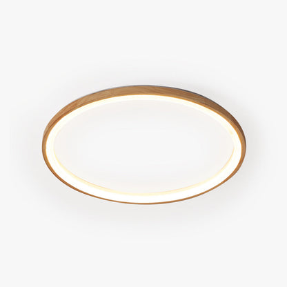Muto Wood Inner Halo Flush Mount Ceiling Light