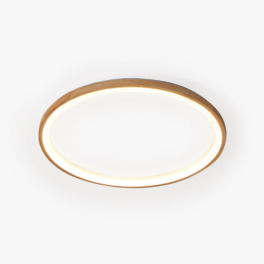 Muto Wood Inner Halo Flush Mount Ceiling Light