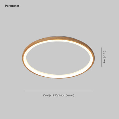 Muto Wood Inner Halo Flush Mount Ceiling Light