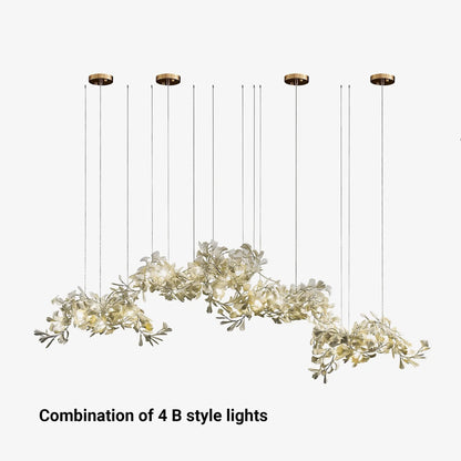 Olivia Luxury Ceramic Chandelier Large Foyer, Gingko leaf, Living Room
