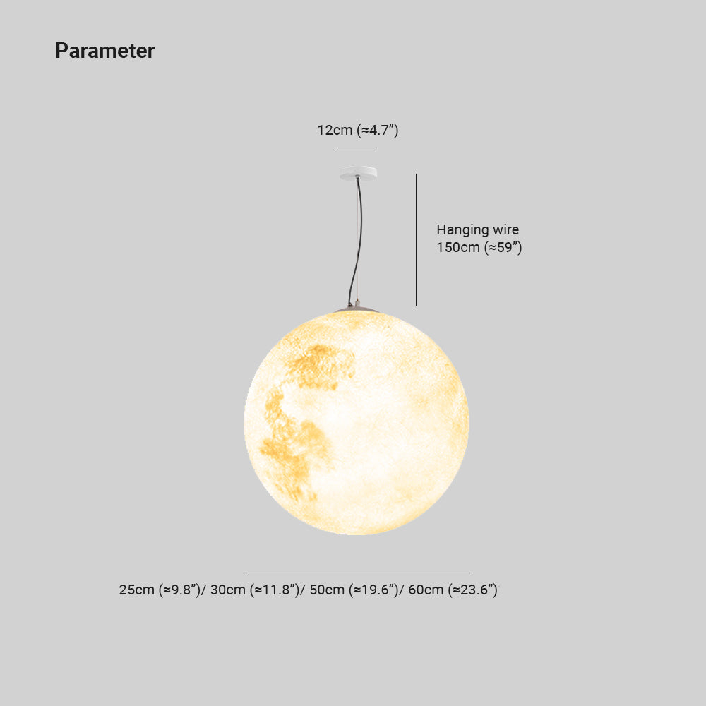 Ray Moon Moderne Bubble Glod Pendelleuchte, Metall/Harz/Fiberglas
