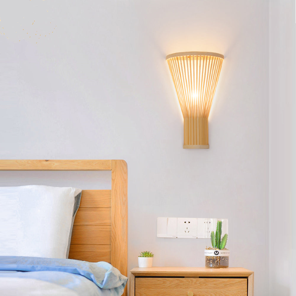 Muto Led Wall Mounted Bedside Lamp, Rattan/, Bedroom