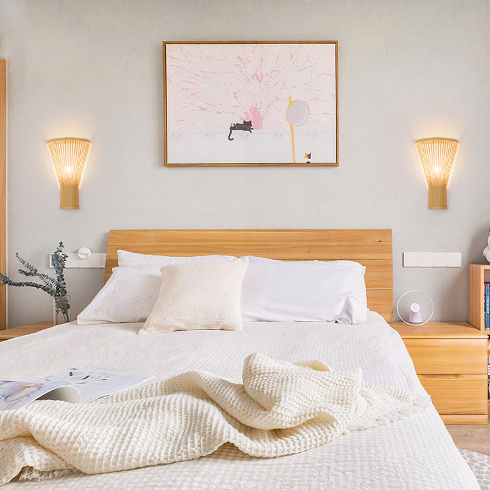 Muto Led Wall Mounted Bedside Lamp, Rattan/, Bedroom