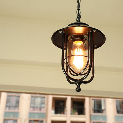 Ray retro lantaarn metalen hanglamp, zwart/brons