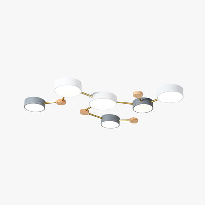 Arisha Modern LED Ceiling Light Log Living Room Bedroom White Grey