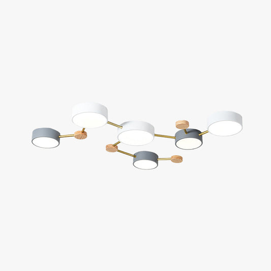Arisha Modern LED Ceiling Light Log Living Room Bedroom White Grey