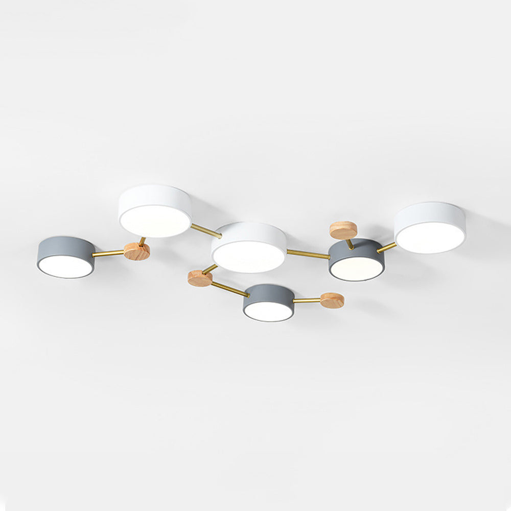 Arisha Modern LED Ceiling Light Log Living Room Bedroom White Grey