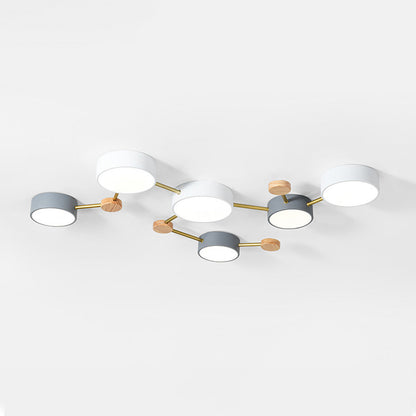 Arisha Modern LED Ceiling Light Log Living Room Bedroom White Grey