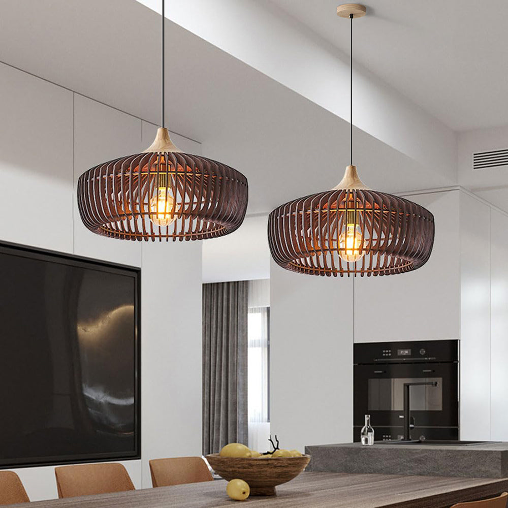 Suspension Muto scandinave-japonaise en bois pour chambre/salon