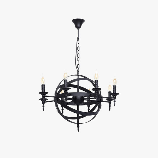 Lampadario a LED Silva Retro Candle in metallo vetro nero sala da pranzo