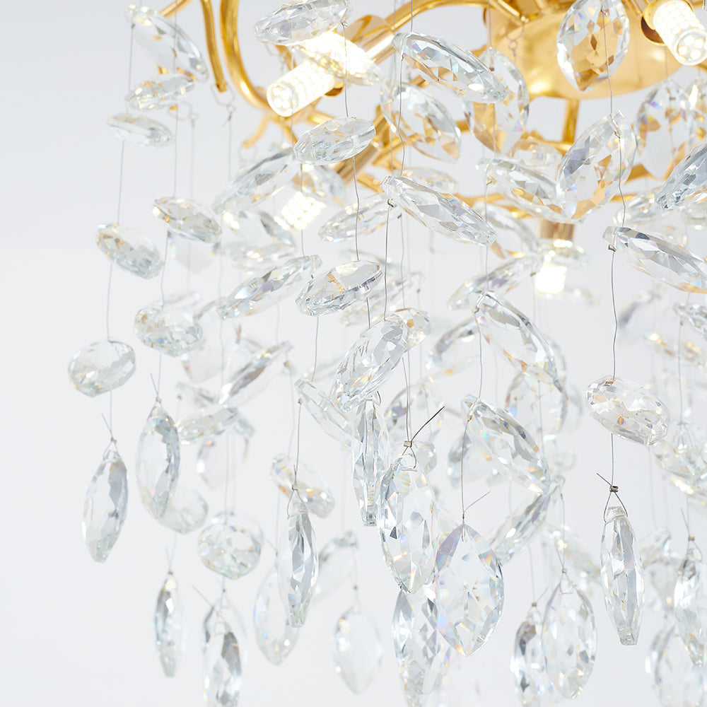 Kristy Contemporary Gold Glass Crystal Chandelier
