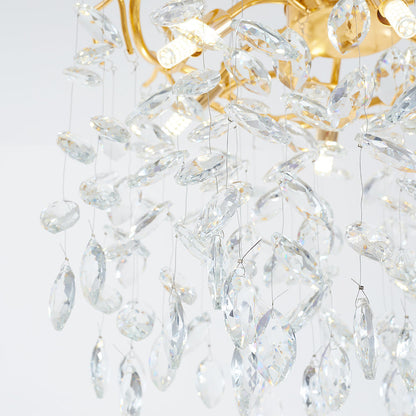 Kristy Contemporary Gold Glass Crystal Chandelier