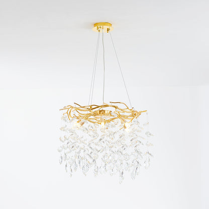 Kristy Contemporary Gold Glass Crystal Chandelier