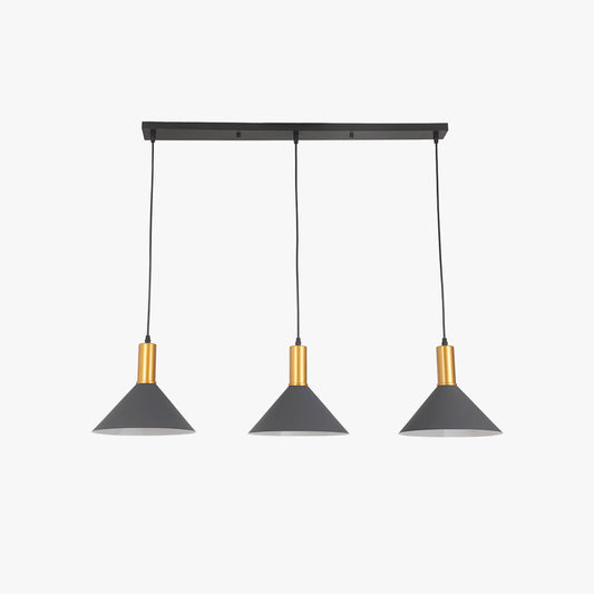 Lampada a sospensione a grappolo industriale conica moderna e minimalista Arisha, blu, metallo